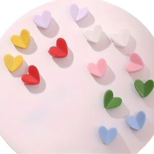 Colorful Heart Earrings Set